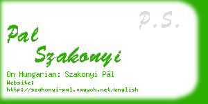 pal szakonyi business card